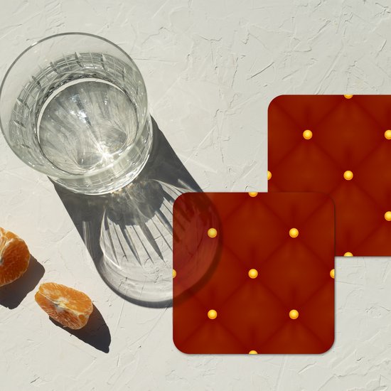 Sous-verres verres pour verres - Motifs - Noël - Or - Pois - 10x10 cm - Sous-verres en verre - 6 pièces - Décoration de table de Noël - Décoration de table de Noël - Décoration de table