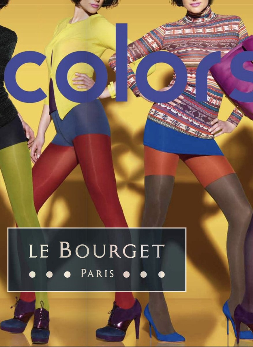 Le Bourget opaque bicolore 50 den panty rood/zwart
