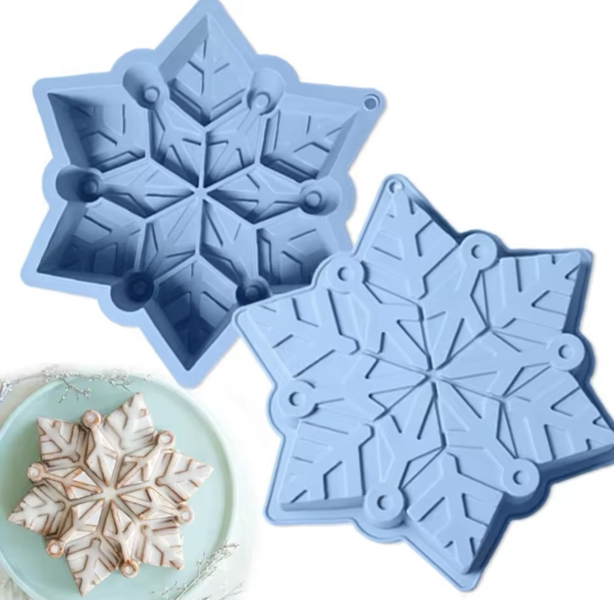 KimDo - Siliconen Sneeuwvlok mal - 1 Vorm - Kerst - Decoratie - Bakvorm - Cakevorm - Taartvorm - Chocolade mallen - sneeuw