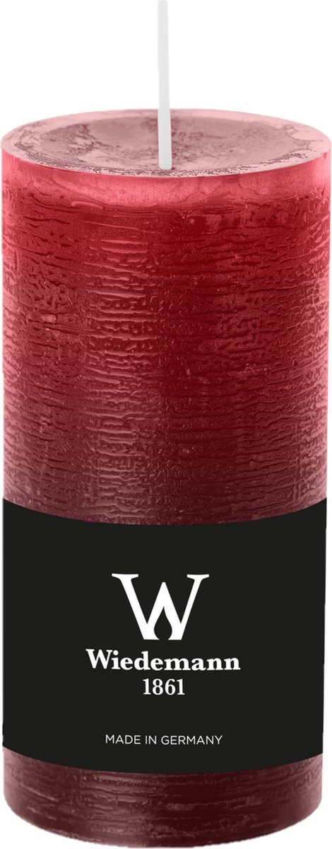 Wiedemann Cilinderkaars/stompkaars - rustieke kaars - bordeauxrood - 6 x 12 cm - 42 branduren Bordeaux rood