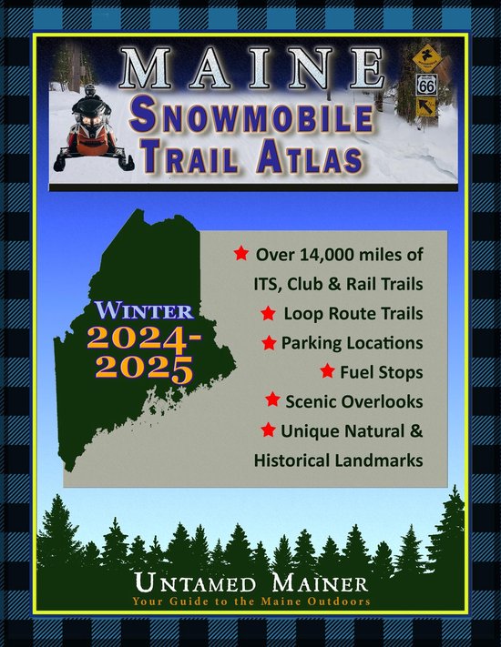 2024-2025 Maine Snowmobile Trail Map Atlas - cover