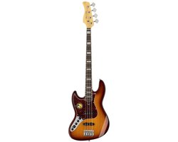 Sire Basses V7+ A4L/TS basgitaar, linkshandig, 4-snarig, elzen, tobacco sunburst