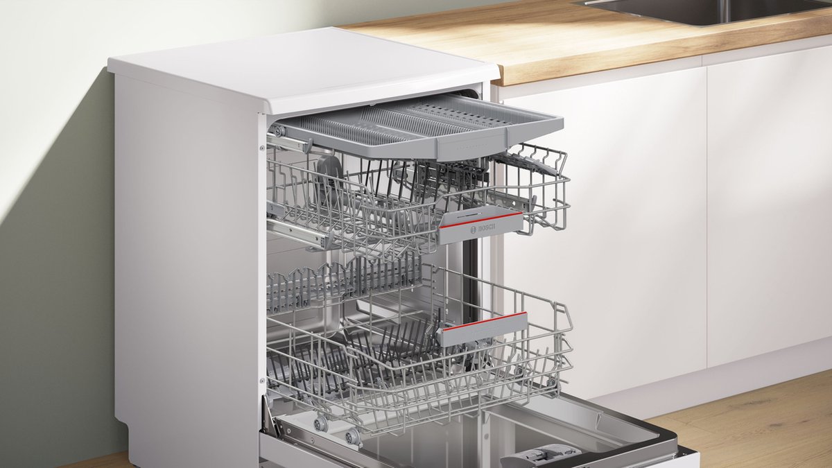 Bosch SMS4ECW28E - Serie 4 - Vrijstaande vaatwasser - 60 cm - Wit - Energielabel A - Extra droog optie - Home Connect - Vario Lade voor bestek en kookgerei — afbeelding 6