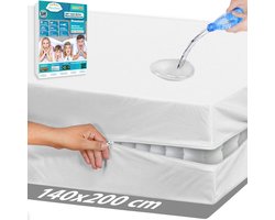 Luxe Waterdichte Matrashoes Met Rits - Matrasvernieuwer 140 x 200 cm - Anti Bedbug - Allergie, Huisstofmijt en Antibacteriële - 100% Waterdichte en Bedwantsbestendige Matrasbeschermer Molton - Ritssluiting - 140x200 cm
