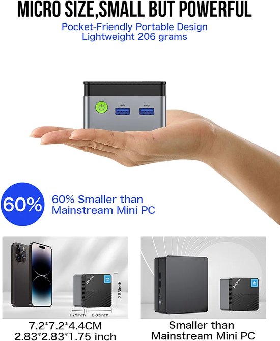 GMKtec NucBox G5 - Mini Desktop PC Computer - 12GB RAM DDR5