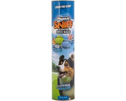 Chuckit Sniff Fetch Bal – 4 Stuks - Apporteerspeelgoed met Bacon- en Pindakaasgeur - Interactief Hondenspeelgoed - Hondenbal – Waterbestendige Bal – Drijvende Hondenbal - Rubber