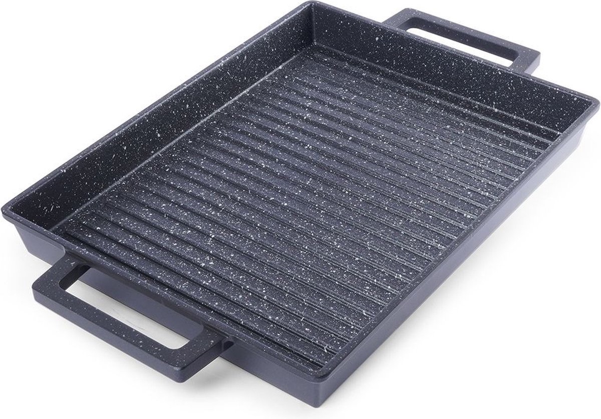 Grillplaat Graniet GRANDE 43x26 cm - Bakplaat - Ovenplaat - Grillpan - Grill - Pan - Steakpan