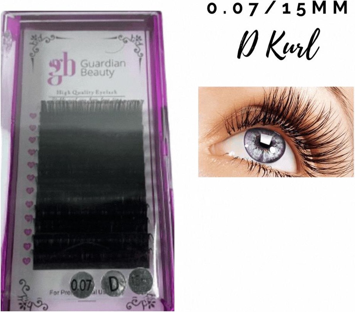 Guardian Beauty Wimpers Extensions - 15mm - 0.07 D Krul