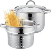 Bol.com Klausberg 7738 - Kookpan met pasta inzetpan - 2 delig - 24 cm - 7.5 liter - rvs - alle warmtebronnen aanbieding