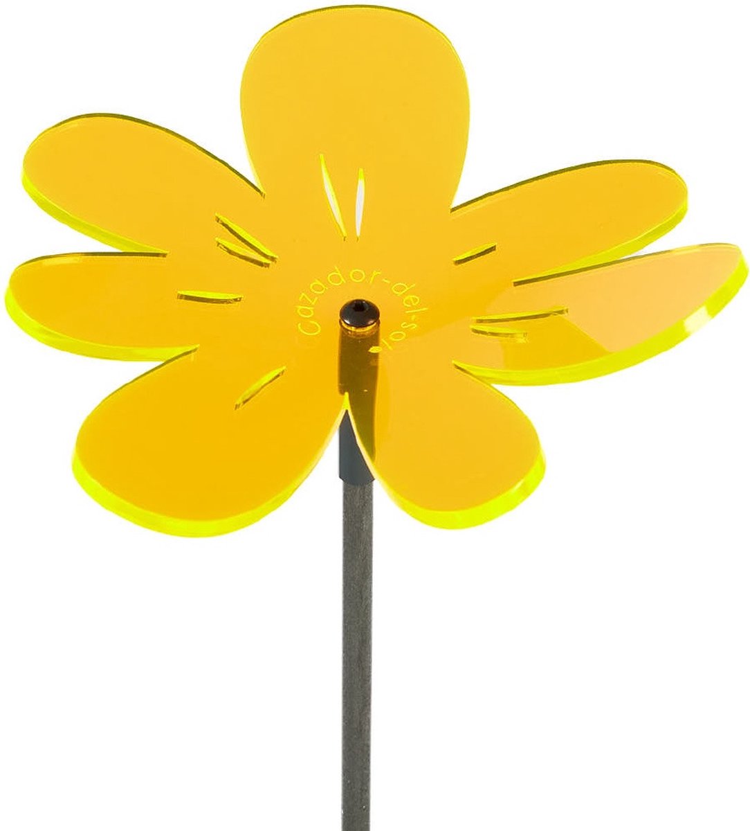 Cazador Del Sol zonnevanger - tuin decoratie voor buiten - Nea - Wavy - Ø150mm x 120cm - Tuinbeeld - Geel Set 1