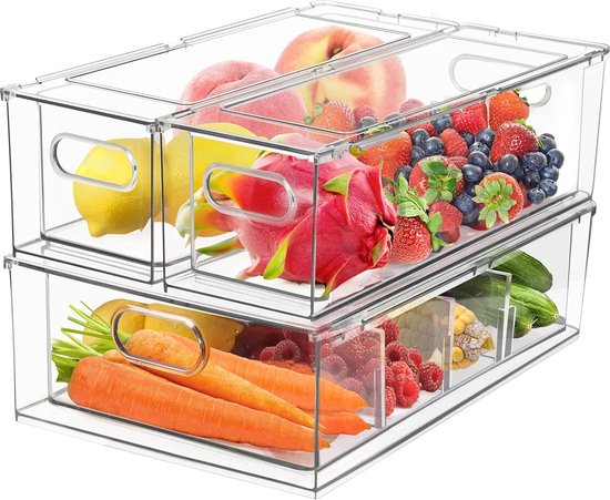 Koelkastorganizer, kunststof kist voor fruit, conserven, medicijnen en nog veel meer Koelkastorganizer, kunststof kist voor fruit, conserven, medicijnen en nog veel meer