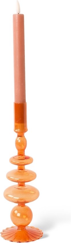 WinQ - Set de bougeoirs en verre rouge avec combinaison Oranje - Chandelier S/4