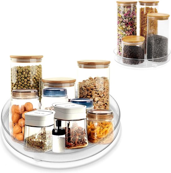SAMSYOKI Lazy Susan Draaiplateau, 2 stuks, 360 graden