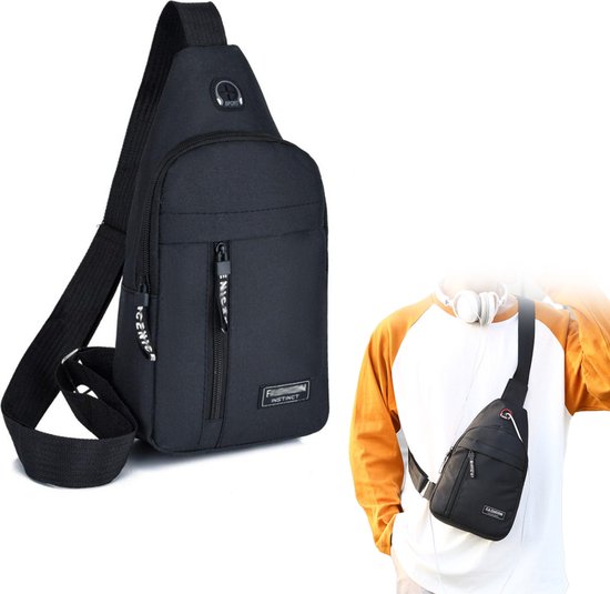 FANDARE Sling Bag voor Vrouwen PU Lederen Borst Crossbody Pack Sling Borst Riem Tas met Verstelbare Brede Riem Multifunctionele Fanny Packs voor Outdoor Workout Reizen Hardlopen Wandelen Schoudertas