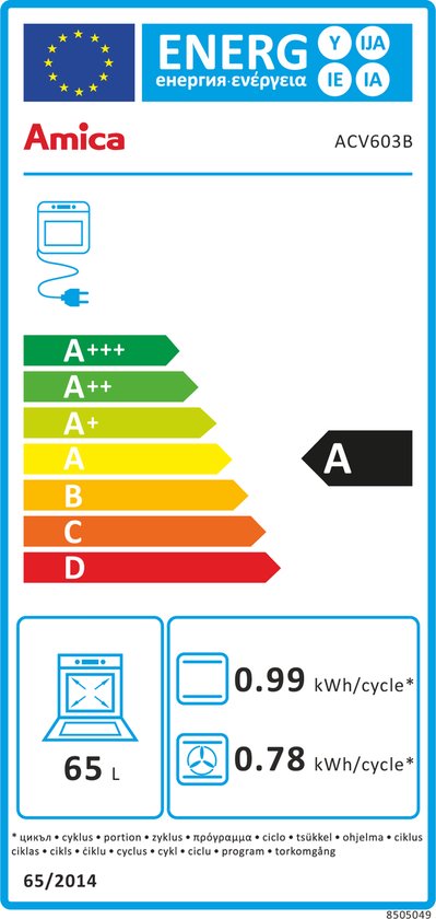 Poêle Vitrocéramique Amica ACV603B 50 cm avec câble Perilex triphasé connecté