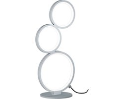 LED Tafellamp - Trion Rondy - 17W - Warm Wit 3000K - Dimbaar - Rond - Mat Zilver - Aluminium