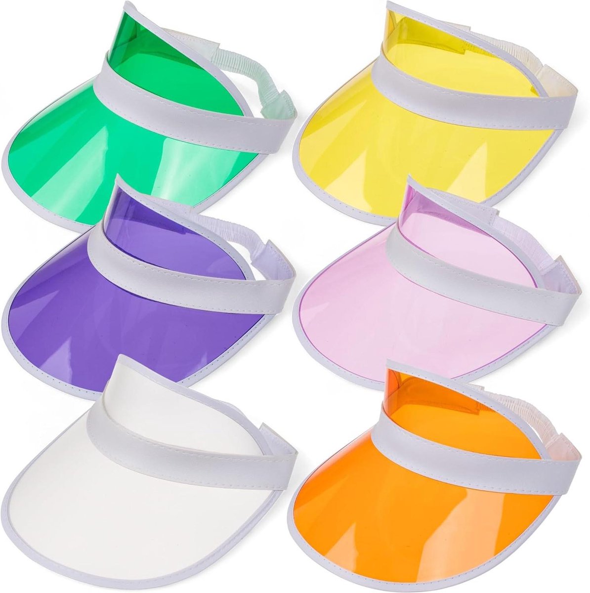 Zonneklep jaren 80-stijl meerkleurig uniseks golf tennis - waterdicht ademend - 6 stuks
