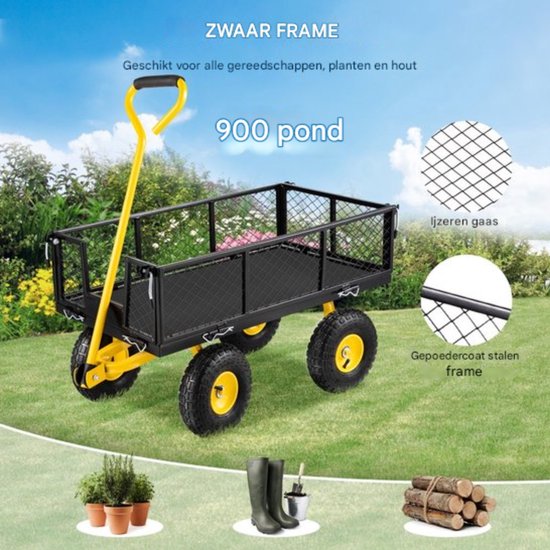 Opvouwbare Transportwagen - 408kg Draagkracht - Strandkar - Handwagen — afbeelding 5