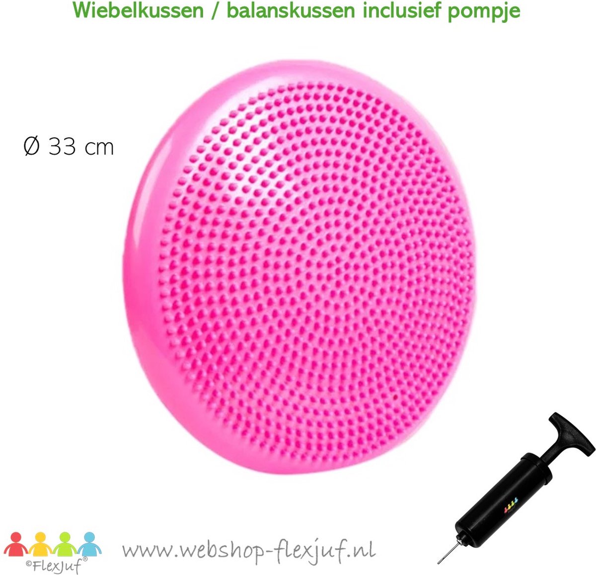 Balanskussen / wiebelkussen incl. pompje - Roze