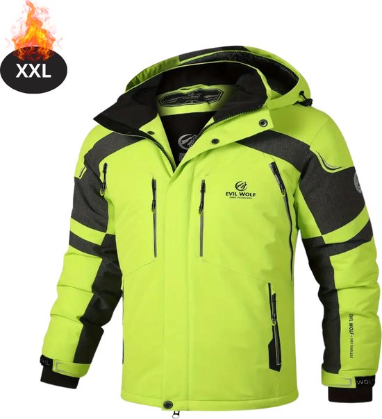 Nivard Combinaison de ski - Pantalon de ski - Veste de ski - Combinaison de ski - Sports d'hiver - Homme - Hiver - Polaire chaude - Vert - Taille XXL