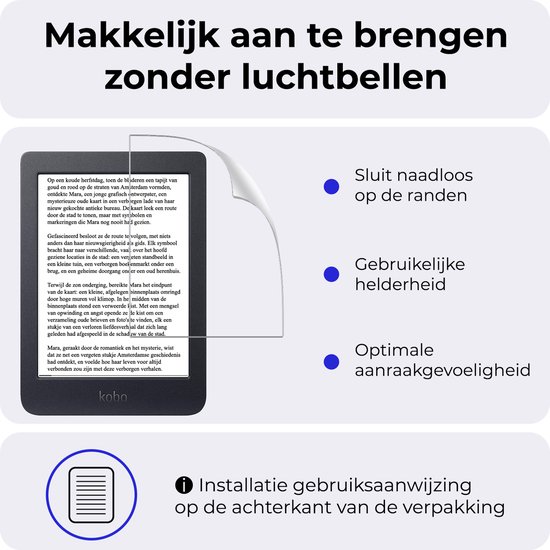 Screenprotector Folie Geschikt voor Kobo Nia Screenprotector Beschermfolie - Screenprotector Folie Geschikt voor Kobo Nia Screen Protector Folie - 2 PACK — afbeelding 5