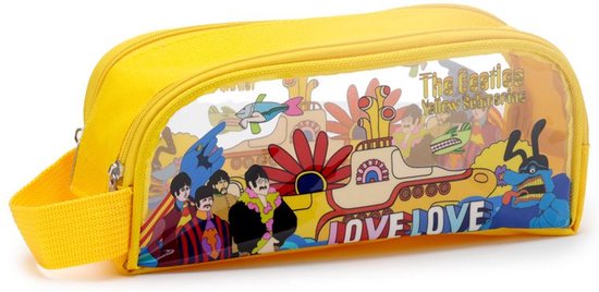 Etui/Pennenzak - The Beatles - Yellow Submarine - Transparant/Handgreep/Dubbele Rits - 8x20x7cm