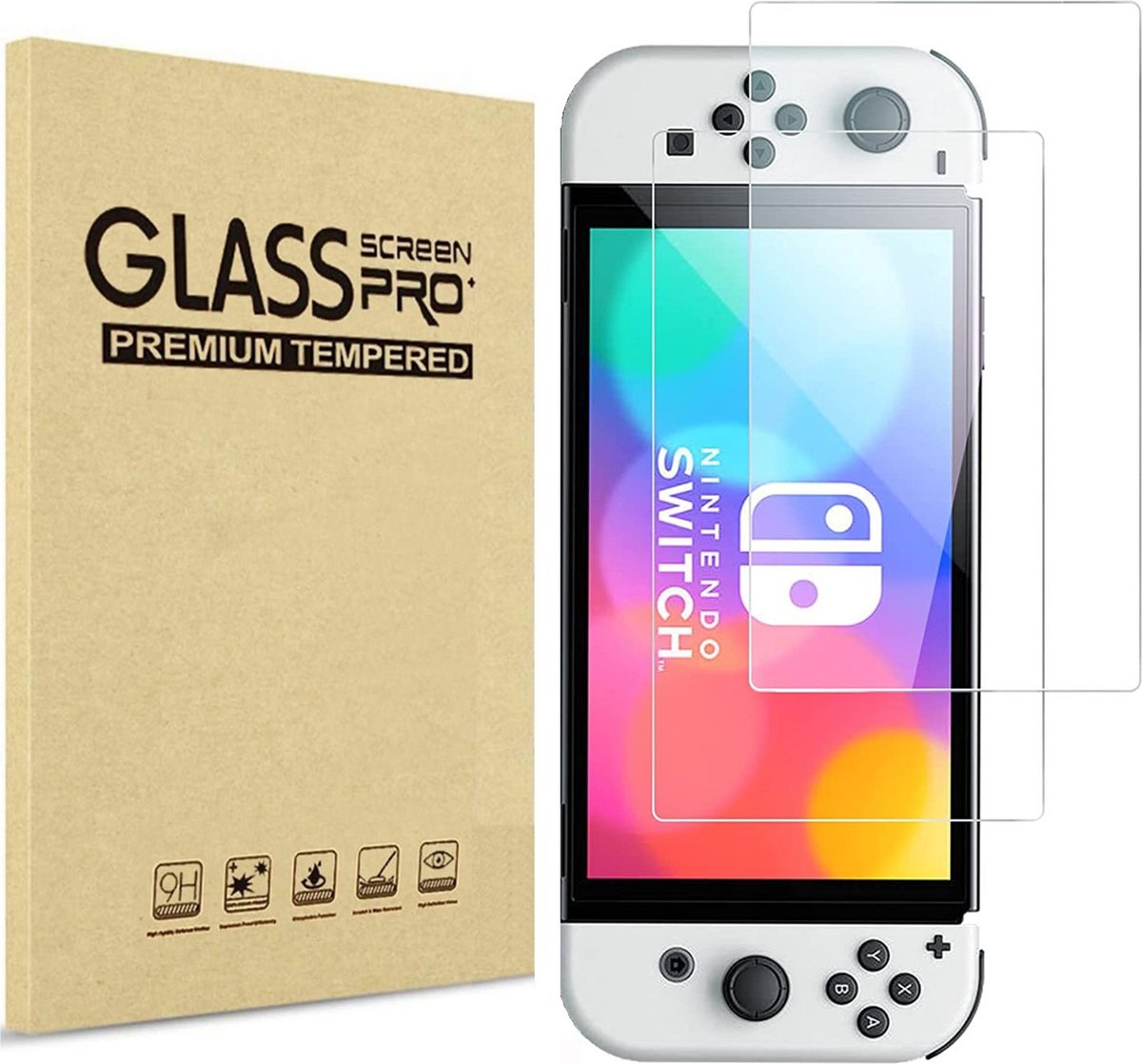 Screenprotector voor Nintendo Switch Oled - 2 stuks Beschermglas van glas Transparante glazen schermbeschermfolie