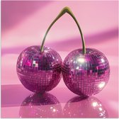 Poster 30x30 cm - Glitter - Boule disco - Rose - Cerises - Posters - Décoration murale cuisine - Décoration murale salon - Accessoires décoratifs - Décoration murale chambre
