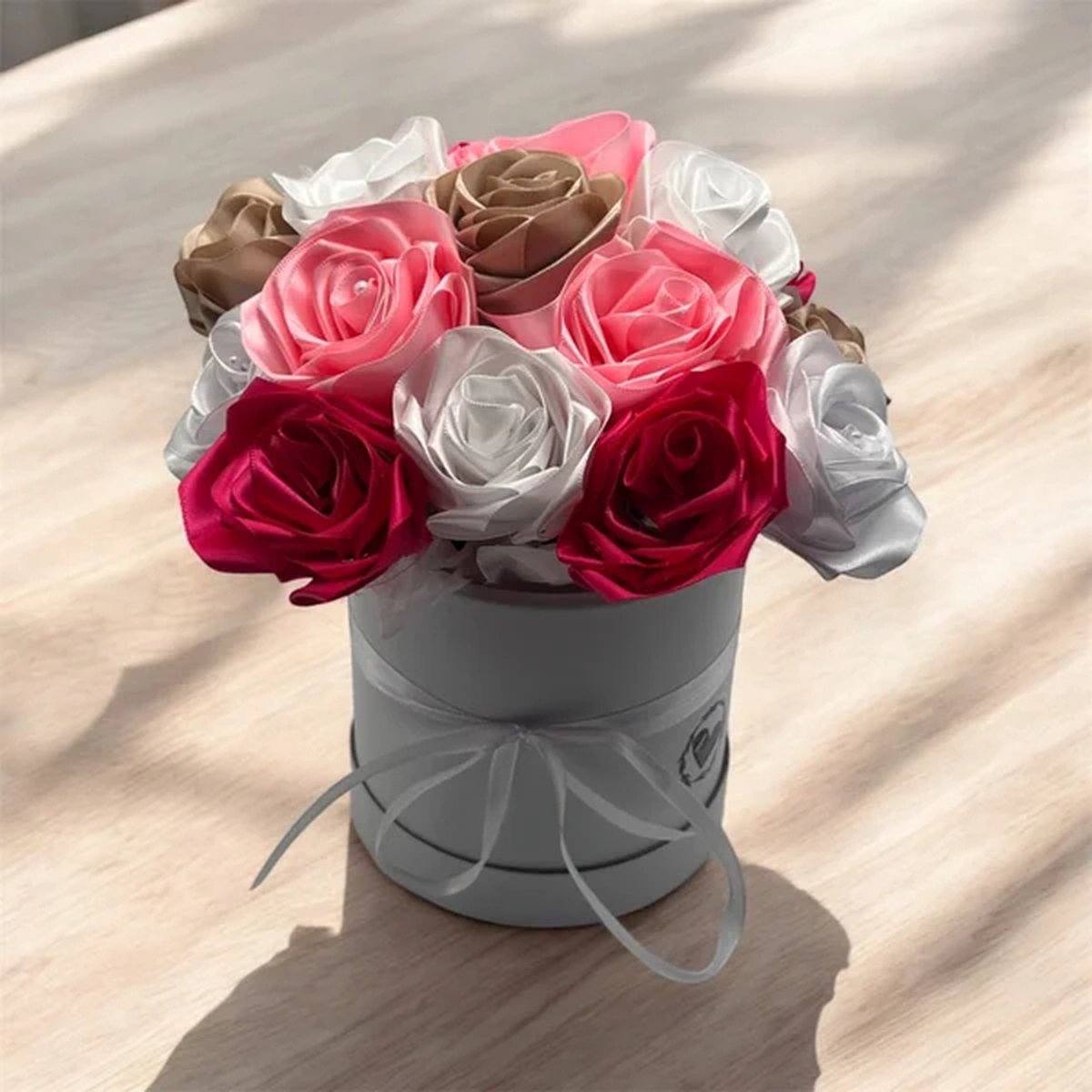Rozenboeket - Satijnen boeket - Rozen - Roze mix