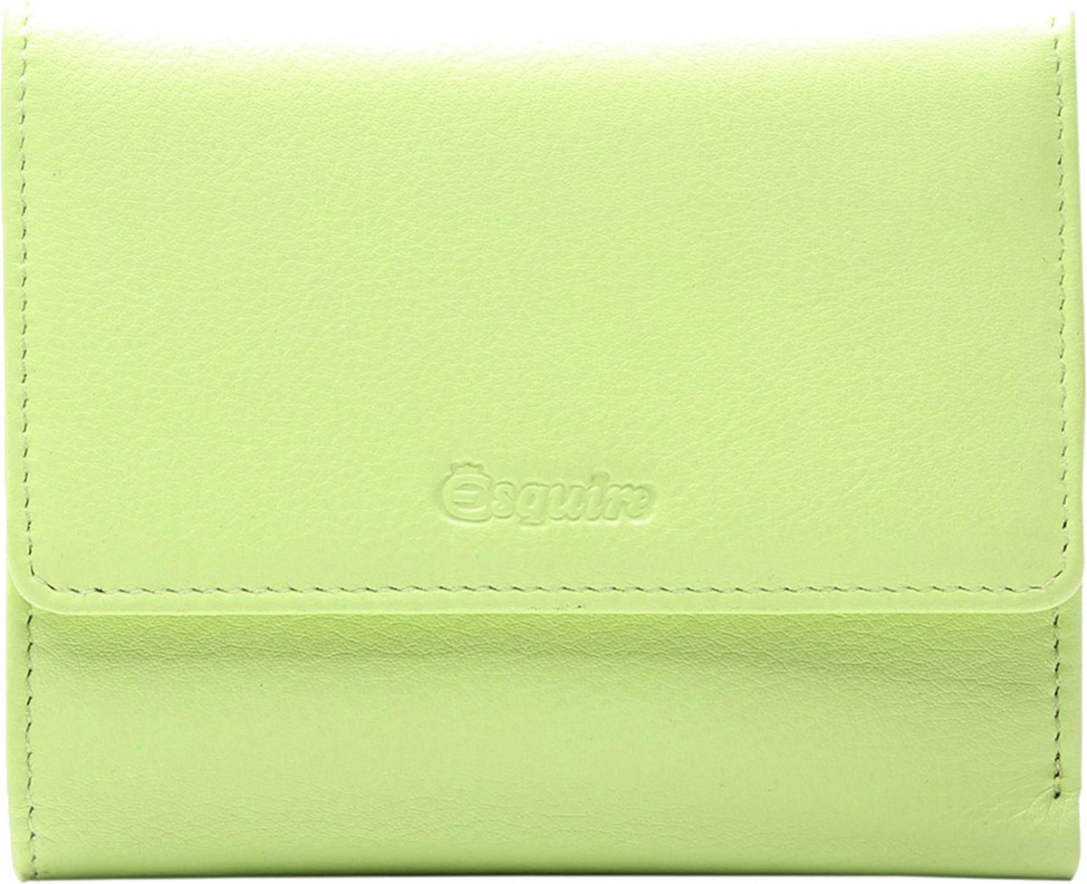 Esquire Leren Portemonnee Viktoria Flap Wallet Lime Lichtgroen