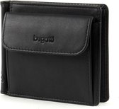 Bugatti City Line Dollarclip 8CC Geldbörse – Schwarzes Rindsleder, 8 Kartenfächer, Geldscheinklammer