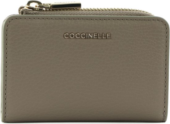 COCCINELLE Cuir Étui pour carte de crédit Metallic Soft Credit Card Holder Warm Taupe