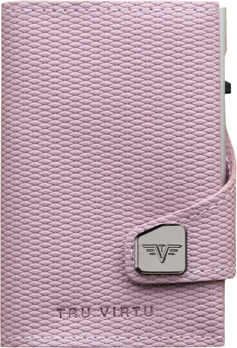 TRU VIRTU Leren Kaarthoes Click & Slide Wallet Rhombus Rosé / Silver Roze Veelkleurig