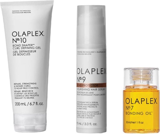 OLAPLEX Deluxe Curl Set - Nº.7 Bonding Oil + Nº.9 Bond Protector Nourishing Hair Serum + N°.10 Bond Shaper™ Curl Defining Gel + Sac