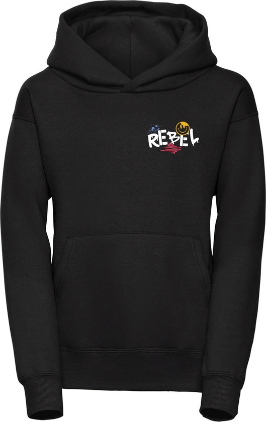 Hoodie kind Sweater kind Rebel 110/116 Hoodie zwart bol