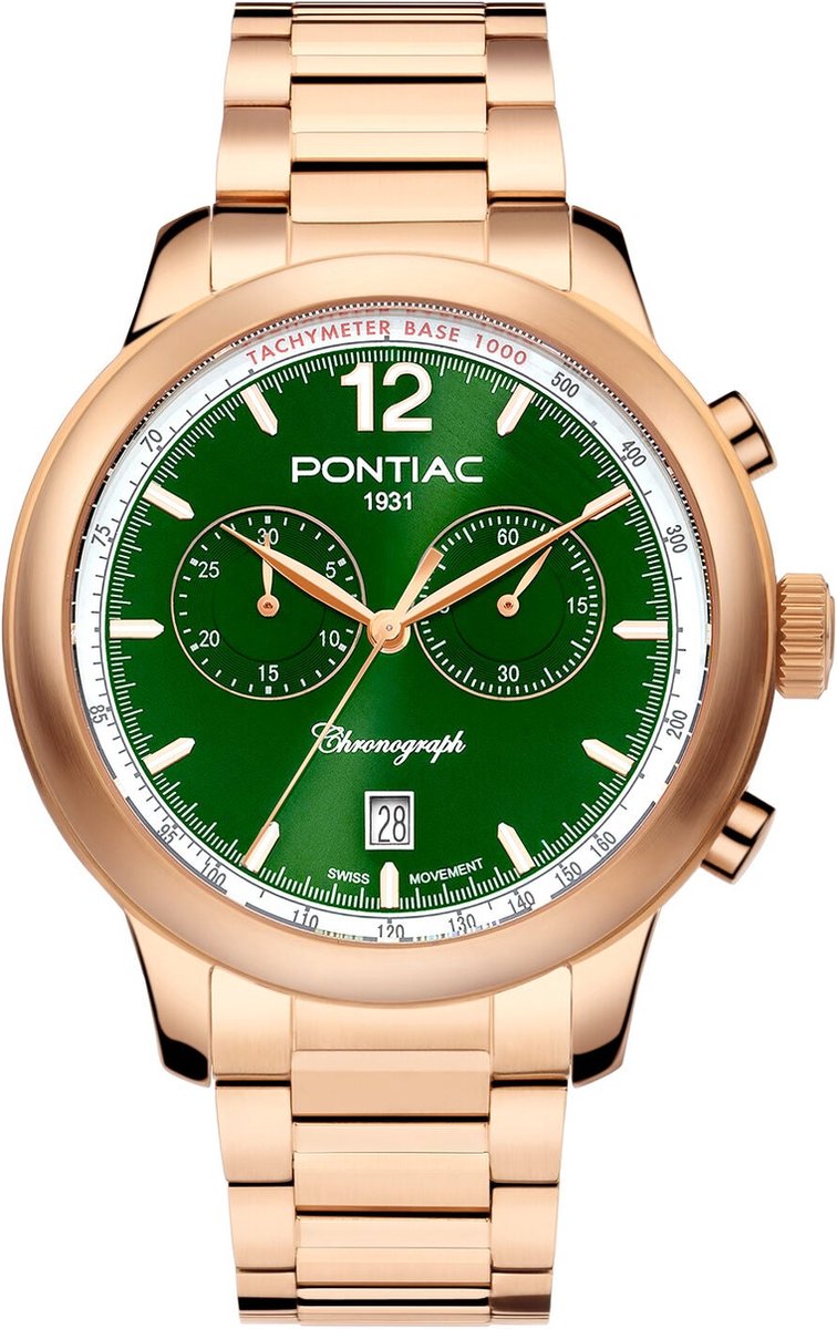 Pontiac Henry Chrono 43mm horloge p40032