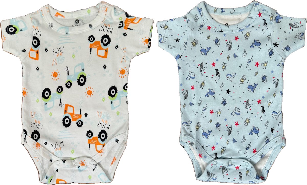 Embrator Baby Rompers 2-stuks overall print maat 12-18 maanden