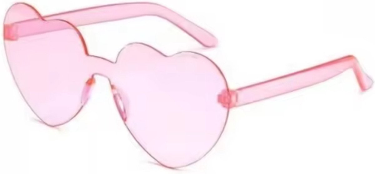 Scoby - Zonnebril - Love Hartjes Montuur - Sunglasses Heart - Feest Accessoires - Party Bril - Dance Festival Outfit - Roze