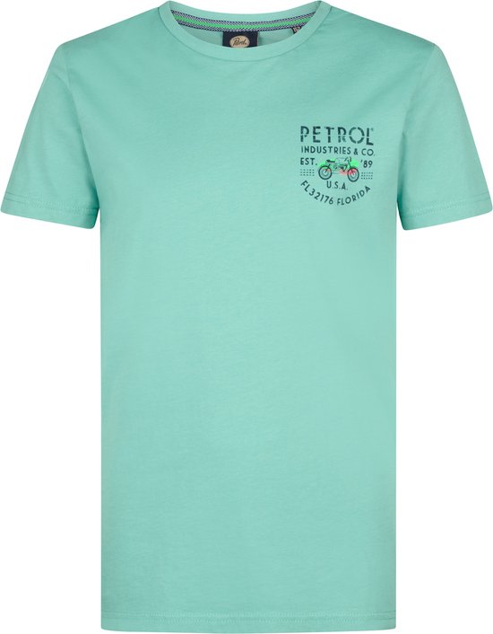 Petrol Industries - Jongens Backprint T-shirt Pearlside - Groen - Maat 140
