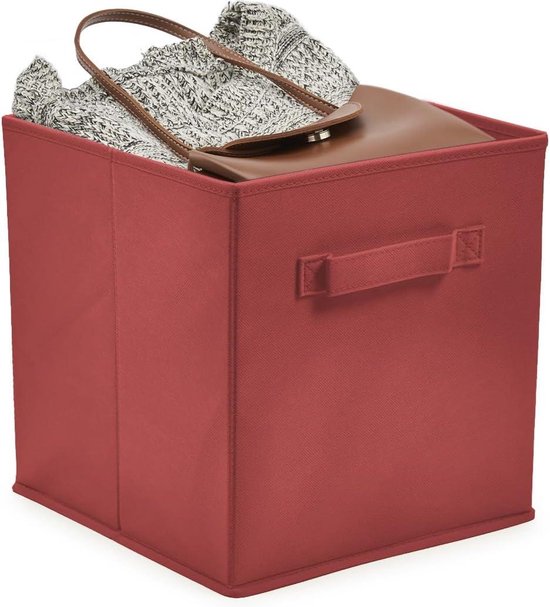Set Van 4 Opvouwbare Opbergdozen Roze 33x33x33 Cm - Stoffen Kubus Organizers Met Handgrepen Voor Kast, Kinderkamer En Speelgoed