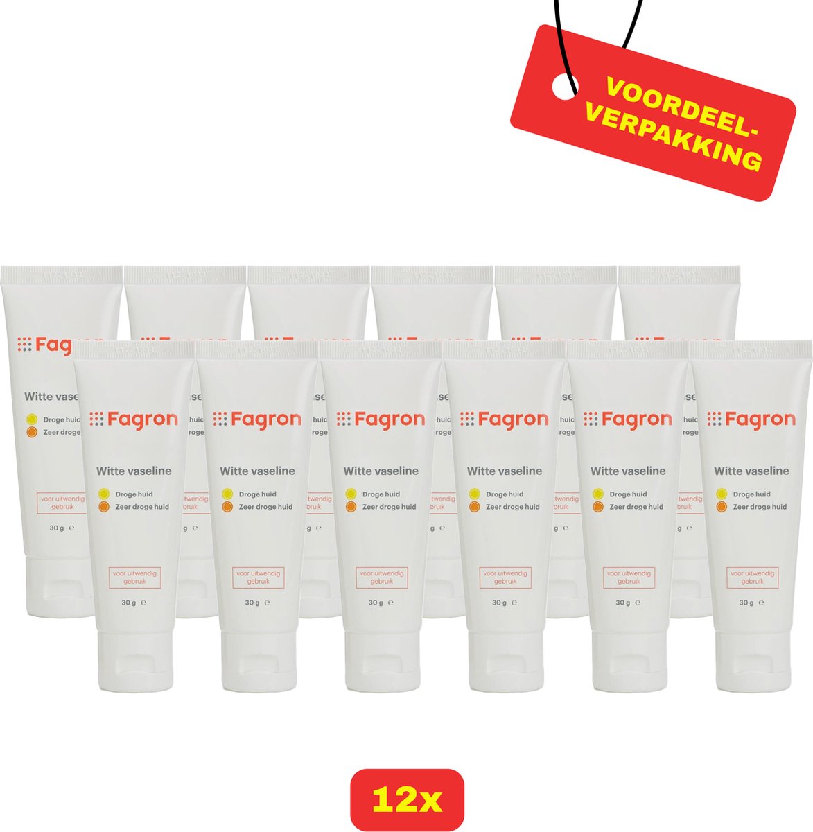 Goedkoopste 12x Witte vaseline 30 g - Voordeelverpakking!