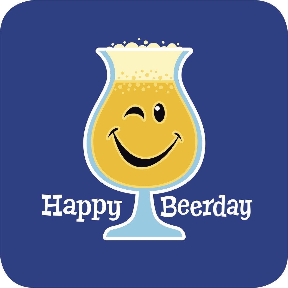 30x Luxe Bierviltjes/Onderzetter Beerday, Blauw - Bier - Verjaardag - Versiering