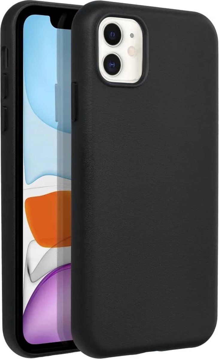 Casify Leren Hoesje geschikt voor MagSafe iPhone 11 Hoesje - Zwart