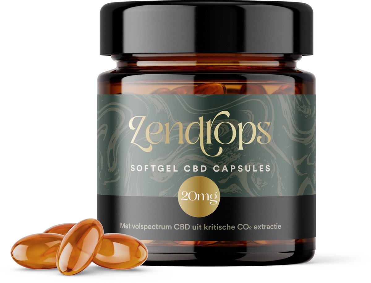 Goedkoopste Eureleaf Zendrops - CBD Capsules 20mg - Vol Spectrum CBD Olie - Natuurlijk & Europees - Hennepolie met Cannabidiol