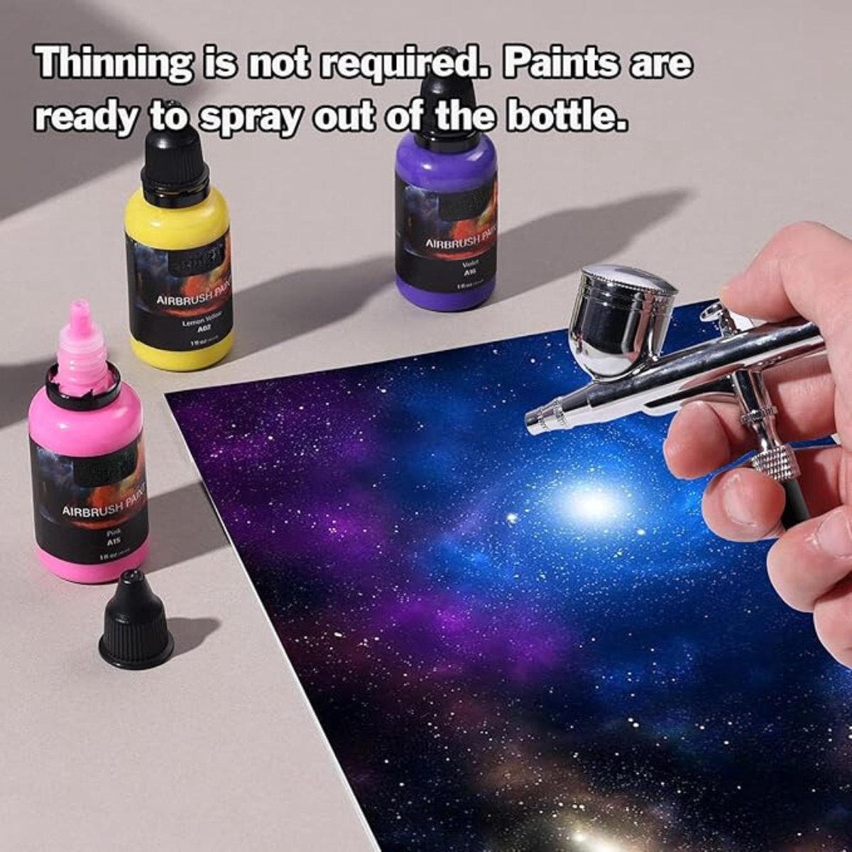 30 kleuren airbrush verfset - acrylverf voor hout modellen auto's, 2 penselen - niet