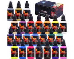 24 kleuren Airbrush verfset - Metallic Neon Dekkend Op Waterbasis - Acryl Leren Schoenen - Kunstenaars Beginners Studenten