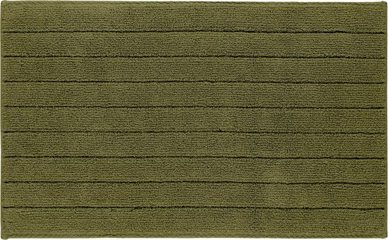 Groene badmat met horizontale ribbels