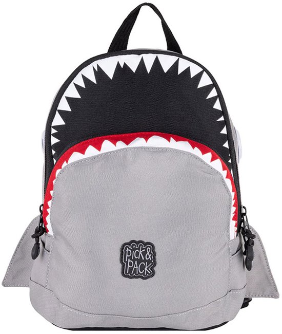 Pick & Pack Rugzak Klein, Kinderen - Shark Shape - Grey - 7 L.