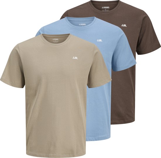JJ REBEL - T-shirt à manches courtes et col ras du cou avec logo JREBREBEL, lot de 3 - Homme - T-shirts