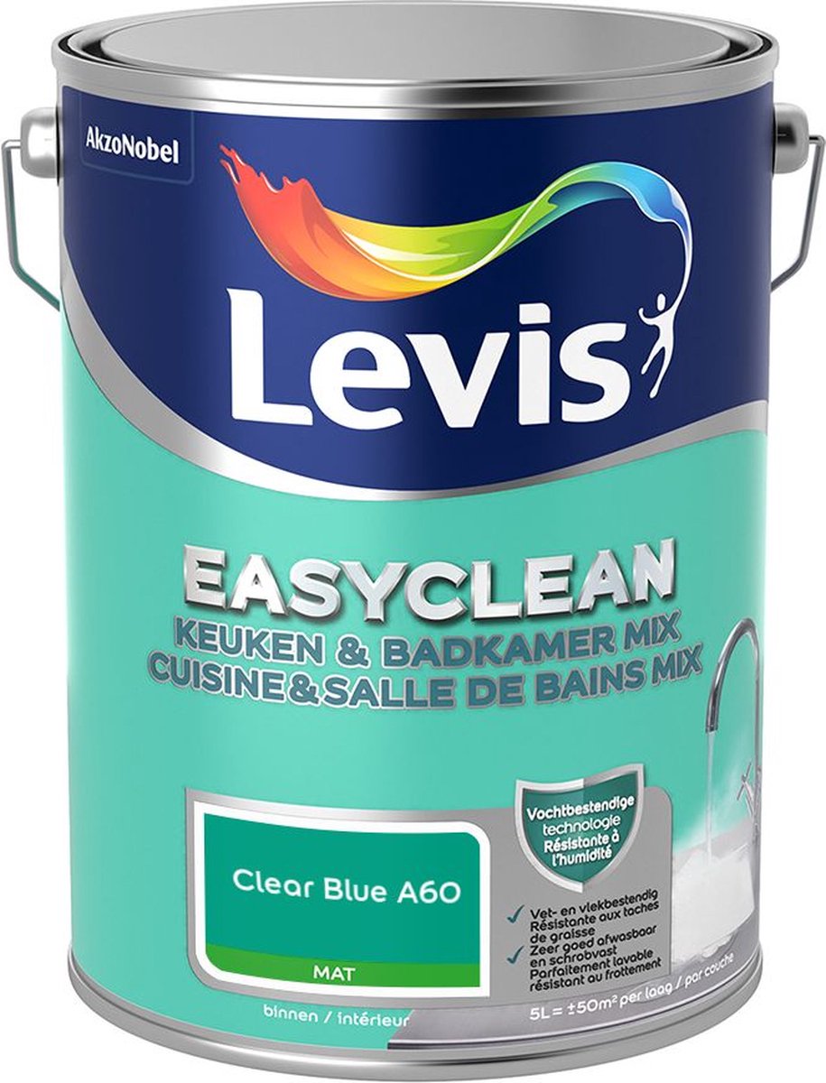Levis - Easyclean Keuken & Badkamer Mix - Clear Blue A60 - Mengverf - 5 L